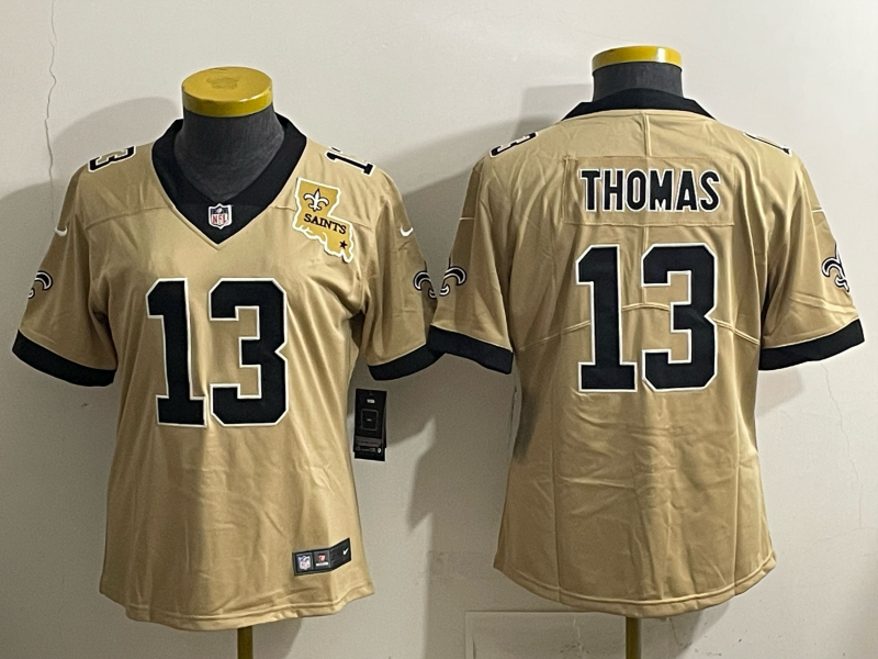 Youth 2025 New Orleans Saints #13 Thomas golden Limited NFL Jersey style 04